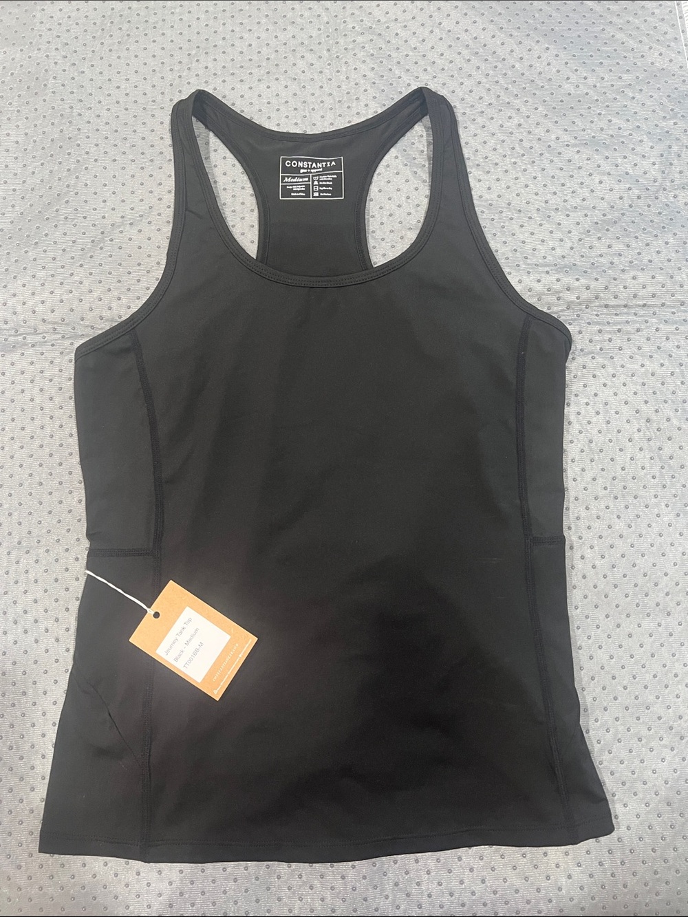 CONSTANZA Black Racerback Athletic Tank